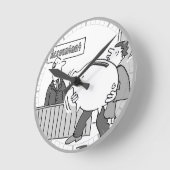 巨大なピギーバンクを持つ会計士クライアント ラウンド壁時計 (傾斜)