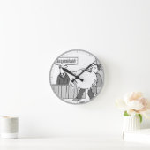 巨大なピギーバンクを持つ会計士クライアント ラウンド壁時計 (ホーム)