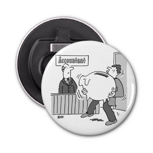 巨大なピギーバンクを持つ会計士クライアント 栓抜き (正面)