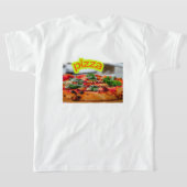 巨大なピザの画像 - 巨大でおいしそうな食べ物 Tシャツ (レイダウン裏面)
