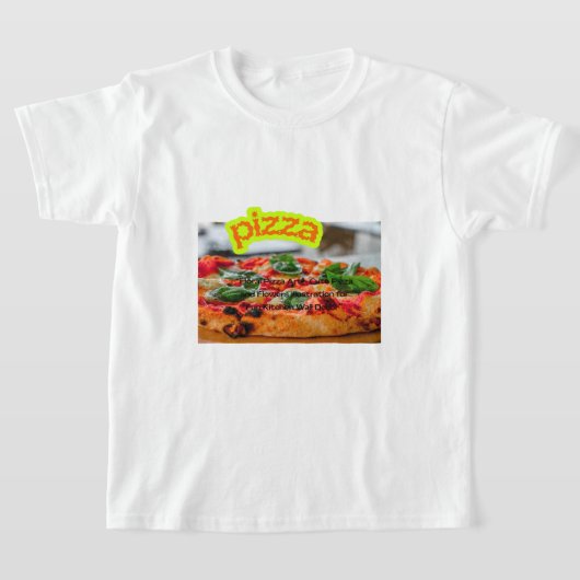 巨大なピザの画像 - 巨大でおいしそうな食べ物 Tシャツ (レイダウン)