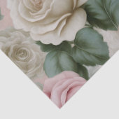 巨大なピンクと白のバラ 薄葉紙 (詳細)