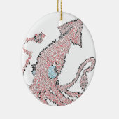 巨大なピンクのイカのモザイク セラミックオーナメント (右)