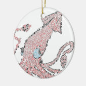 巨大なピンクのイカのモザイク セラミックオーナメント (左)
