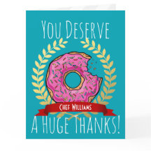 巨大なピンクのドーナツシェフ | キッチンの感謝の気持ちを表すカード