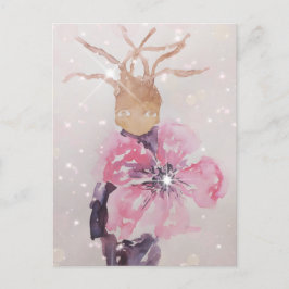 巨大なピンク色の花 ポストカード