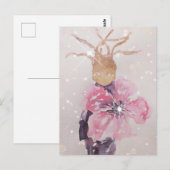 巨大なピンク色の花 ポストカード (正面/裏面)