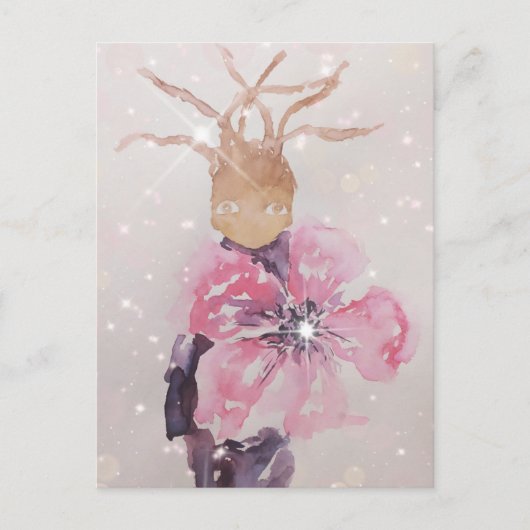 巨大なピンク色の花 ポストカード (正面)