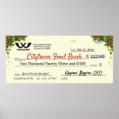 巨大なフェイクチャリティーチェックのクリスマスホリーの星 ポスター (正面)