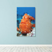 巨大なフグが魚釣りルアーを見せる(天成) キャンバスプリント (インサイチュ (ウッドフロア))