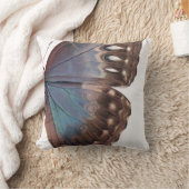 巨大なブラウンか深く青い蝶翼20"枕 クッション (ブランケット)