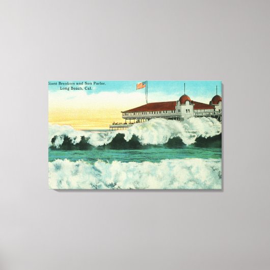 巨大なブレーカーとサンパーラーの景色 キャンバスプリント (正面)