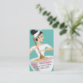 巨大なボールをかき混ぜているカスタムな色のパン屋の女性 名刺 (スタンド正面)