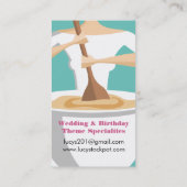 巨大なボールをかき混ぜているカスタムな色のパン屋の女性 名刺 (裏面)