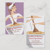 巨大なボールをかき混ぜているカスタムな色のパン屋の女性 名刺 (正面/裏面)