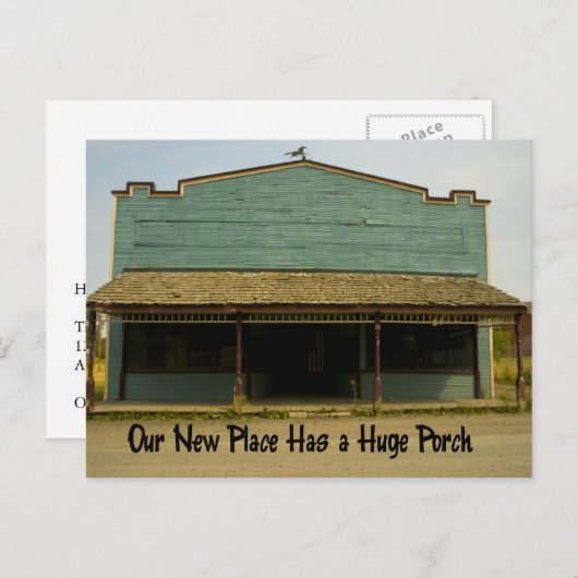 巨大なポーチおもしろい – 住所の変更 案内ポストカード (正面/裏面)