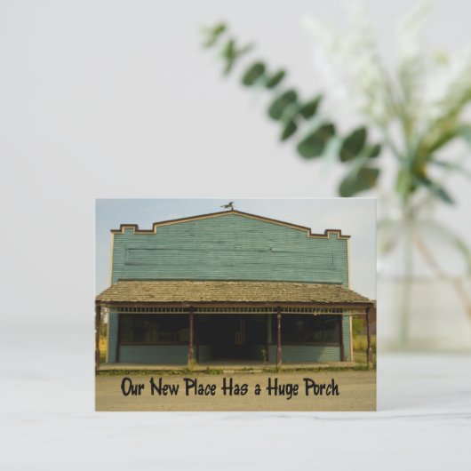 巨大なポーチおもしろい – 住所の変更 案内ポストカード (スタンド正面)