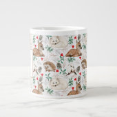 巨大なマグカップ、モノグラムを持つ森林動物 ジャンボコーヒーマグカップ (正面)