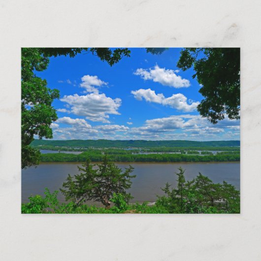 巨大なミシシッピ川を見渡す ポストカード (正面)