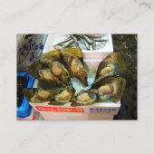 巨大なムラサキ貝のTsukijiの魚市場、東京、日本 名刺 (裏面)