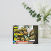 巨大なムラサキ貝のTsukijiの魚市場、東京、日本 名刺 (スタンド正面)