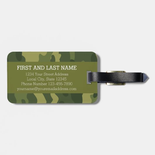 巨大なモノグラム文字Qカモフラージパターン ラゲッジタグ (裏面横)