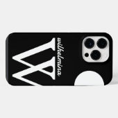 巨大なモノグラム シンプルな黒と白 iPhoneケース (裏面横)