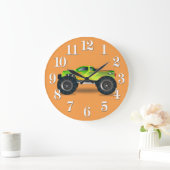 巨大なモンスタートラックの高速自動車道路恋人のデザイン ラージ壁時計 (ホーム)