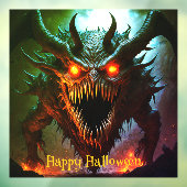 巨大なモンスターハロウィーンウィンドウにしがみつく ウィンドウサイン (シート3)