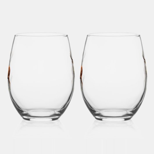 巨大なラッカー鹿 ステムなしワイングラス (右)