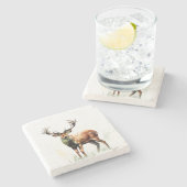 巨大なラッカー鹿 ストーンコースター (横)