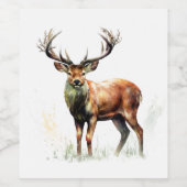 巨大なラッカー鹿 ワインラベル (シングルラベル)