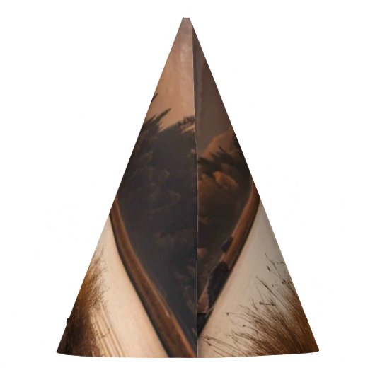 巨大なラックディアオンマウンテンレイクハッピーバースデー パーティーハット (裏面)