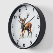 巨大なラック鹿の黒い数字 壁時計 (傾斜)