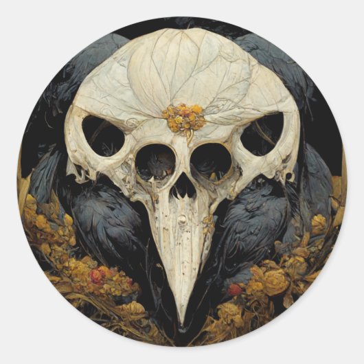 巨大なレイヴンホラーゴシックゴシック ラウンドシール (正面)