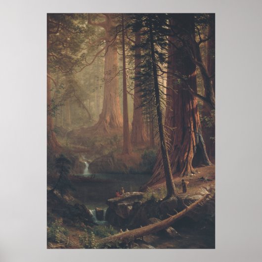 巨大なレッドウッドの木 – 19世紀のウォールアート ポスター (正面)