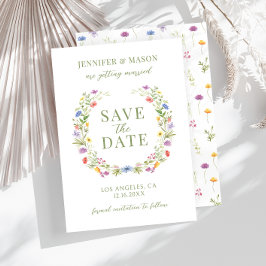 巨大なワイルドフラワーボヘミアン素朴な日を保存 招待状