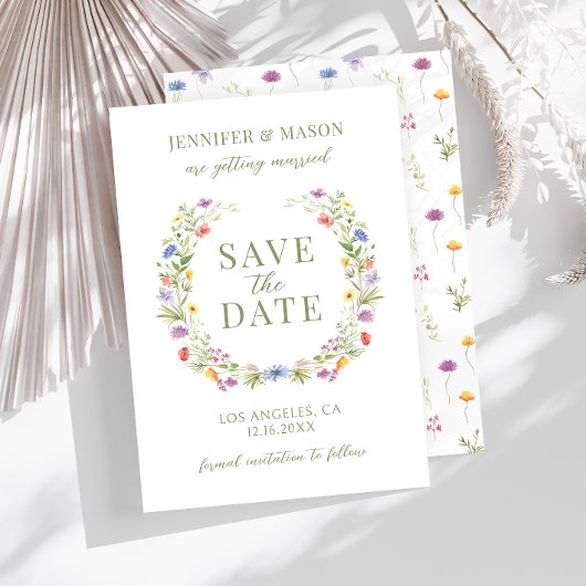 巨大なワイルドフラワーボヘミアン素朴な日を保存 招待状