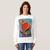 巨大な亀に乗って女性の女性を村落 スウェットシャツ (正面フル)