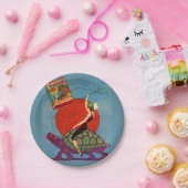 巨大な亀に乗って女性の女性を村落 ペーパープレート (パーティー)