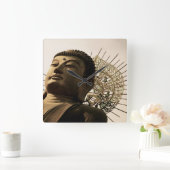 巨大な仏 スクエア壁時計 (ホーム)