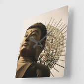 巨大な仏 スクエア壁時計 (傾斜)