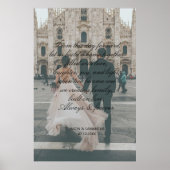 巨大な写真 ウェディング ギフト スクリプト 書道 誓いの言葉 ポスター (正面)