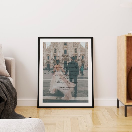 巨大な写真 ウェディング ギフト スクリプト 書道 誓いの言葉 ポスター