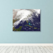 巨大な冬の嵐の衛星観測 キャンバスプリント (インサイチュ (ウッドフロア))