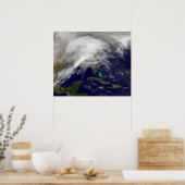 巨大な冬の嵐の衛星観測 ポスター (キッチン)