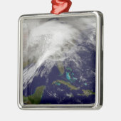 巨大な冬の嵐の衛星観測 メタルオーナメント (左)