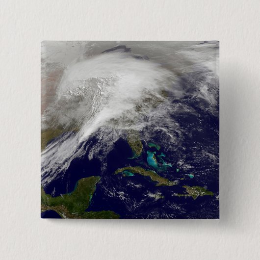 巨大な冬の嵐の衛星観測 缶バッジ (正面)