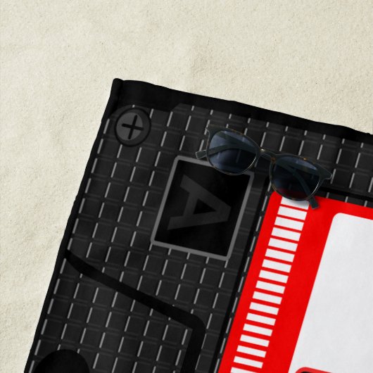 巨大な古い学校用カセットパーソナライズビーチタオル ビーチタオル (インサイチュ)