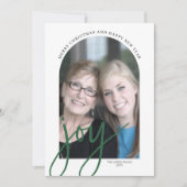 巨大な喜びスクリプトを持つフォトアーチ – ボタニカルバック シーズンカード (正面)